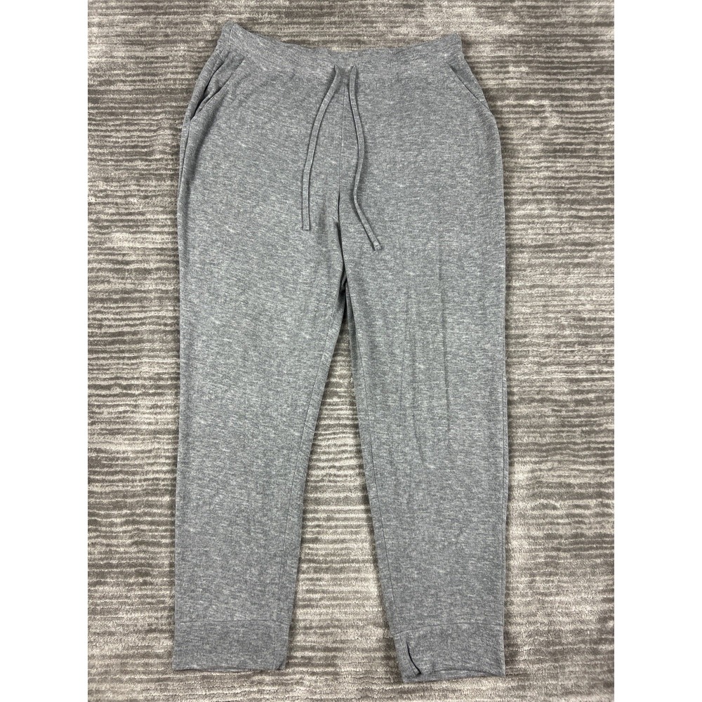 2LIV Joggers Women XL Gray Heathered Knit Drawstring Pockets Casual Loungewear